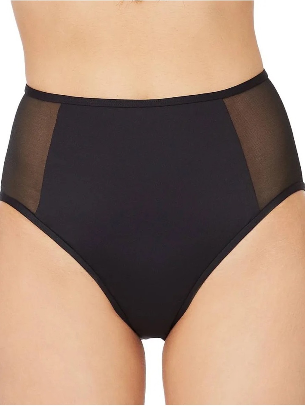 Kenneth Cole - Black Sheer Confidence High Waist Swimsuit Bottoms - Size: Medium